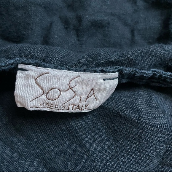 Sofia Collection Loose Fit Linen Charcoal Grey Blouse Size Large - Picture 3 of 4